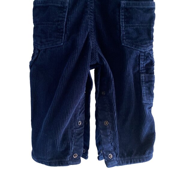 OSHKOSH B'GOSH Vestbak Corduroy Lined Adjustable Straps Snap Button Overall 12M - Picture 6 of 9